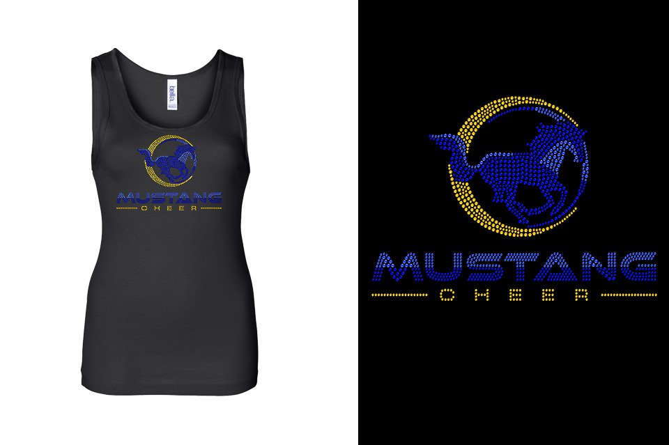Rhinestones MUSTANG CHEER Youth Tank Top