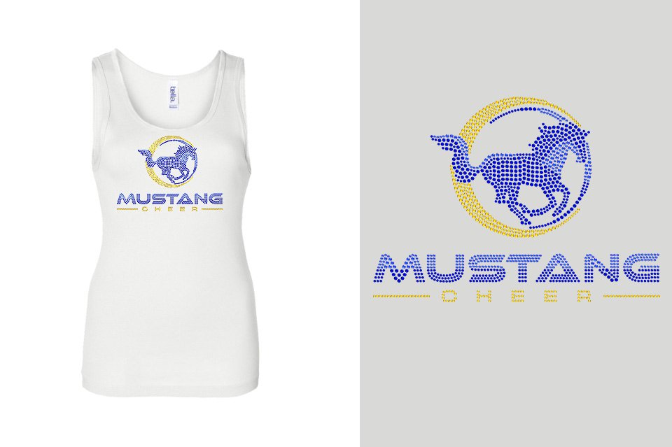 Rhinestones MUSTANG CHEER Youth Tank Top