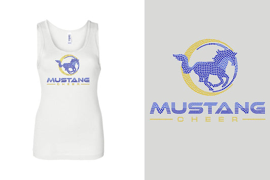 Rhinestones MUSTANG CHEER Youth Tank Top